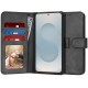 Techsuit Diary Book kožená peněženka pro Samsung Galaxy S25 Edge černá