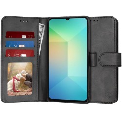 Techsuit Diary Book kožená peněženka pro Samsung Galaxy S25 černá