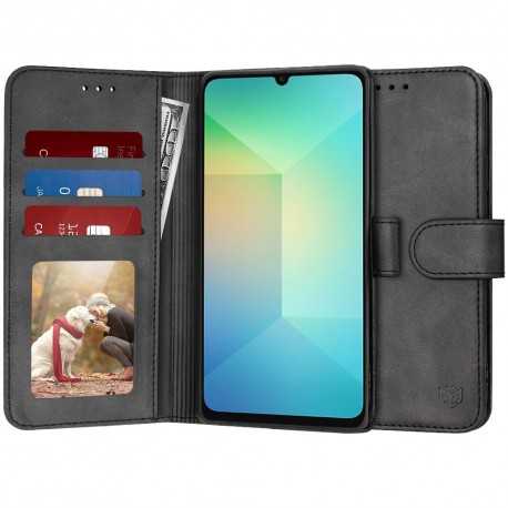 Techsuit Diary Book kožená peněženka pro Samsung Galaxy A06 černá
