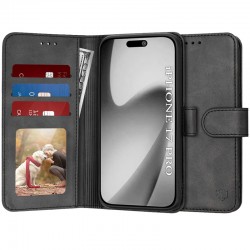 Techsuit Diary Book kožená peněženka pro iPhone 17 Pro černá