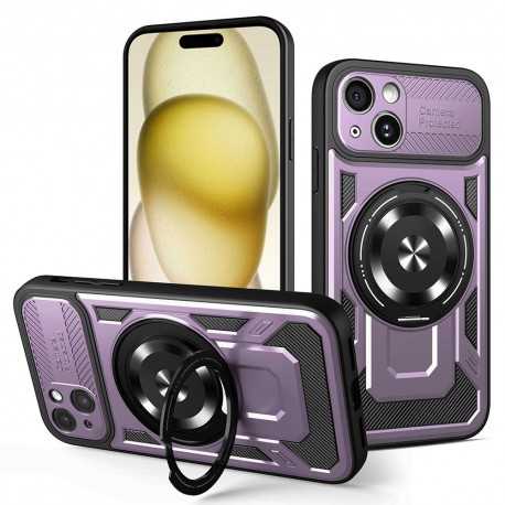 Techsuit RuggedCam odolné pouzdro pro iPhone 15 fialové