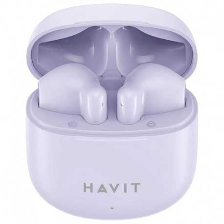 Bezdrátová Bluetooth sluchátka Havit TW976 fialová