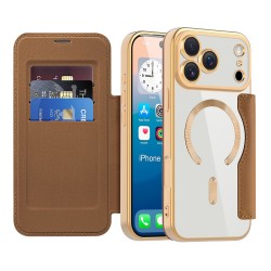 SmartMag Book MagSafe flipové pouzdro pro iPhone 17 Pro hnědé