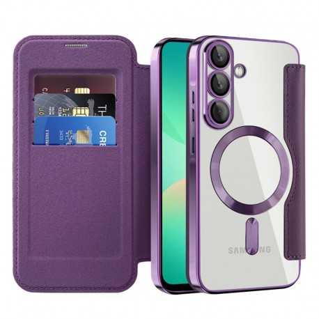 SmartMag Book MagSafe flipové pouzdro pro Samsung Galaxy A17 5G fialové
