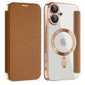 SmartMag Book MagSafe flipové pouzdro pro iPhone 17 hnědé