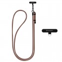 Techsuit Crossbody popruh šňůrka na krk, délka 140 cm, hnědá
