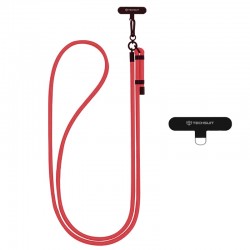 Techsuit Crossbody popruh šňůrka na krk, délka 140 cm, červená