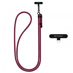 Techsuit Crossbody popruh šňůrka na krk, délka 140 cm, tmavě červená