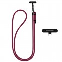 Techsuit Crossbody popruh šňůrka na krk, délka 140 cm, tmavě červená