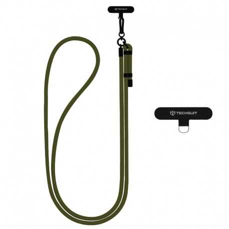 Techsuit Crossbody popruh šňůrka na krk, délka 140 cm, zelená