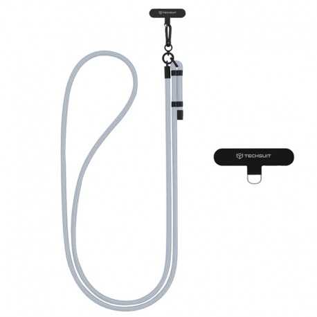 Techsuit Crossbody popruh šňůrka na krk, délka 140 cm, šedá