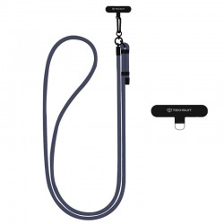 Techsuit Crossbody popruh šňůrka na krk, délka 140 cm, tmavě šedá