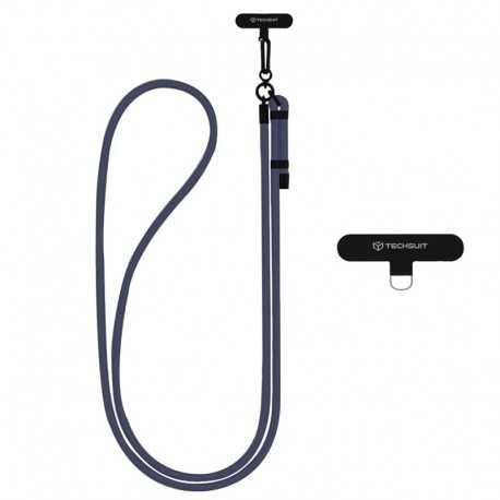 Techsuit Crossbody popruh šňůrka na krk, délka 140 cm, tmavě šedá