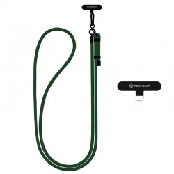 Techsuit Crossbody popruh šňůrka na krk, délka 140 cm, tmavě zelená