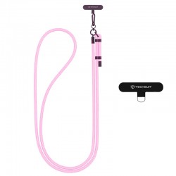 Techsuit Crossbody popruh šňůrka na krk, délka 140 cm, světle růžová