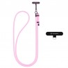 Techsuit Crossbody popruh šňůrka na krk, délka 140 cm, světle růžová