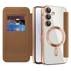 SmartMag Book MagSafe flipové pouzdro pro Samsung Galaxy A35 5G hnědé
