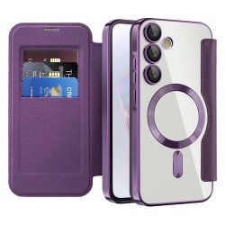 SmartMag Book MagSafe flipové pouzdro pro Samsung Galaxy A35 5G fialové