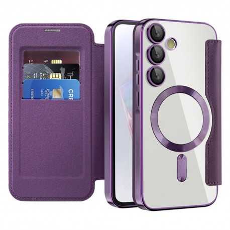 SmartMag Book MagSafe flipové pouzdro pro Samsung Galaxy A35 5G fialové