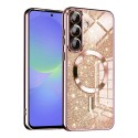 Luxury Glitter MagSafe pouzdro pro Samsung Galaxy A36 5G / A56 5G rose gold
