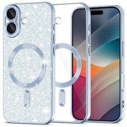 Luxury Glitter MagSafe pouzdro pro iPhone 17 modré