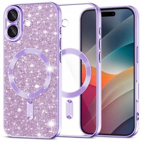 Luxury Glitter MagSafe pouzdro pro iPhone 17 fialové