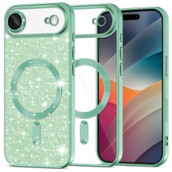 Luxury Glitter MagSafe pouzdro pro iPhone 17 Air zelené
