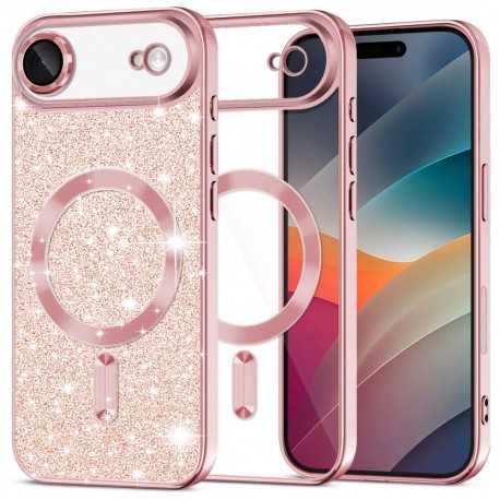 Luxury Glitter MagSafe pouzdro pro iPhone 17 Air rose gold