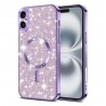 Luxury Glitter MagSafe pouzdro pro iPhone 16 fialové