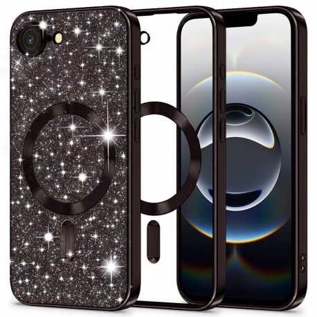Luxury Glitter MagSafe pouzdro pro iPhone 16e černé