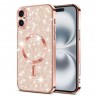Luxury Glitter MagSafe pouzdro pro iPhone 16 Plus rose gold