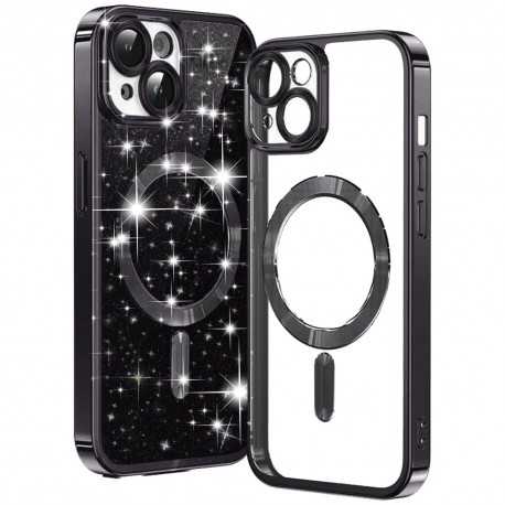 Luxury Glitter MagSafe pouzdro pro iPhone 15 černé