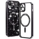 Luxury Glitter MagSafe pouzdro pro iPhone 15 černé
