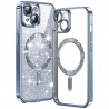 Luxury Glitter MagSafe pouzdro pro iPhone 15 modré