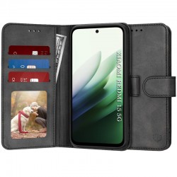 Techsuit Diary Book kožená peněženka pro Xiaomi Redmi 15 černá