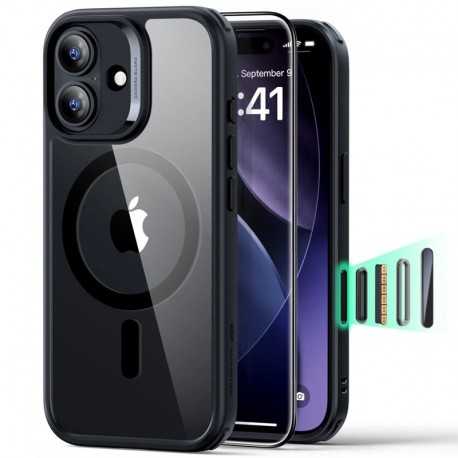 ESR Classic Hybrid HaloLock MagSafe pouzdro + tvrzené sklo pro iPhone 17 černé