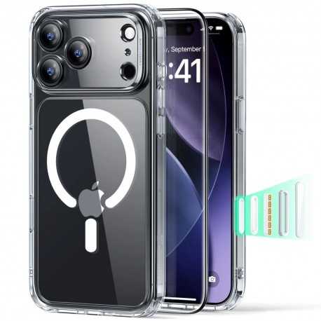 ESR Classic Hybrid HaloLock MagSafe pouzdro + tvrzené sklo pro iPhone 17 Pro Max čiré
