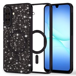 Luxury Glitter MagSafe pouzdro pro Samsung Galaxy A17 5G černé