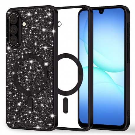 Luxury Glitter MagSafe pouzdro pro Samsung Galaxy A17 5G černé