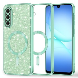 Luxury Glitter MagSafe pouzdro pro Samsung Galaxy A17 5G zelené