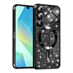 Luxury Glitter MagSafe pouzdro pro Samsung Galaxy A16 4G / A16 5G černé