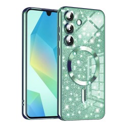 Luxury Glitter MagSafe pouzdro pro Samsung Galaxy A16 4G / A16 5G zelené