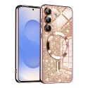 Luxury Glitter MagSafe pouzdro pro Samsung Galaxy S25 rose gold