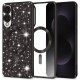 Luxury Glitter MagSafe pouzdro pro Samsung Galaxy S25 Edge černé