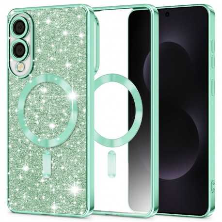 Luxury Glitter MagSafe pouzdro pro Samsung Galaxy S25 Edge zelené