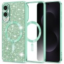Luxury Glitter MagSafe pouzdro pro Samsung Galaxy S25 Edge zelené