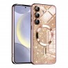 Luxury Glitter MagSafe pouzdro pro Samsung Galaxy S24 Plus rose gold