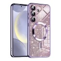 Luxury Glitter MagSafe pouzdro pro Samsung Galaxy S24 Plus fialové