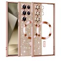 Luxury Glitter MagSafe pouzdro pro Samsung Galaxy S24 Ultra rose gold