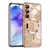 Luxury Glitter MagSafe pouzdro pro Samsung Galaxy A55 5G rose gold